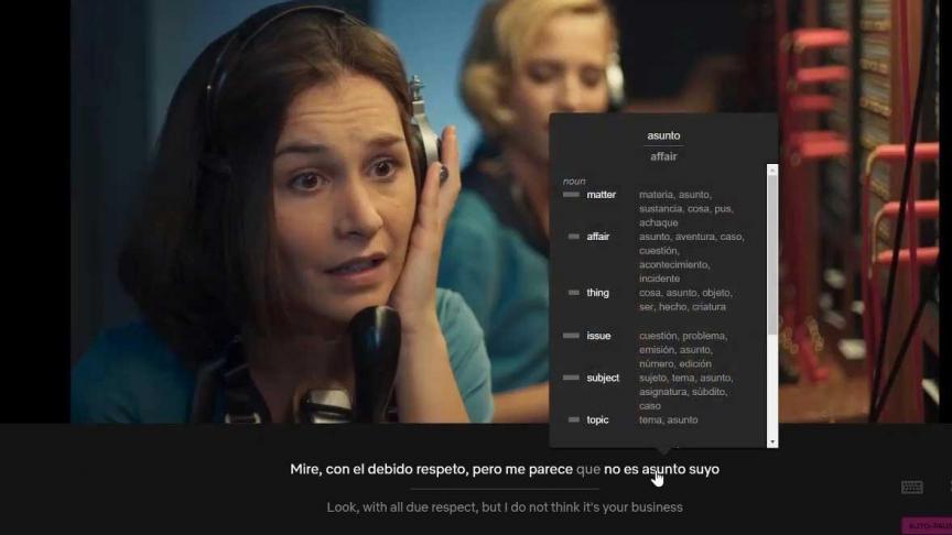L’extension Learning Language with Netflix vous apprend l’espagnol avec « Les demoiselles 
du téléphone ».