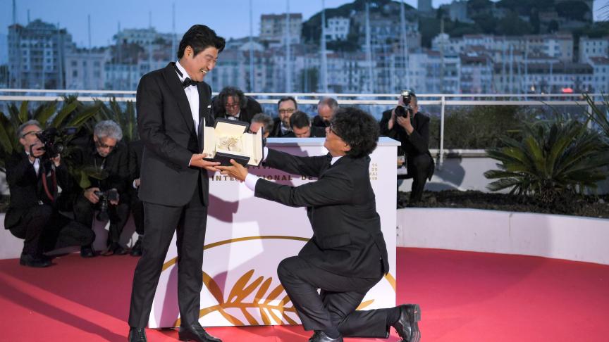 Le réalisateur sud-coréen Bong Joon-ho et l’acteur de «
Parasite
», Song Kang-ho © AFP