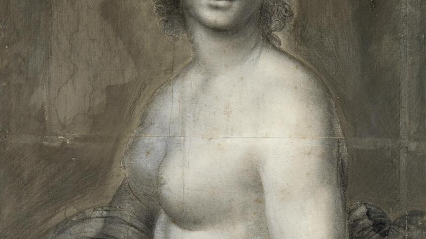 Le dessin de «
La Joconde nue
» conservé à Chantilly a servi de modèle à de nombreux portraits idéalisant la beauté féminine
: les «
Femme nue
» conservés à Vinci en Italie, à Saint-Pétersbourg comme à Vinci, le «
Mona Vana Nuda
» de Joos Van Cleve et le «
Nuda di Leonardo
» de Procaccini.
