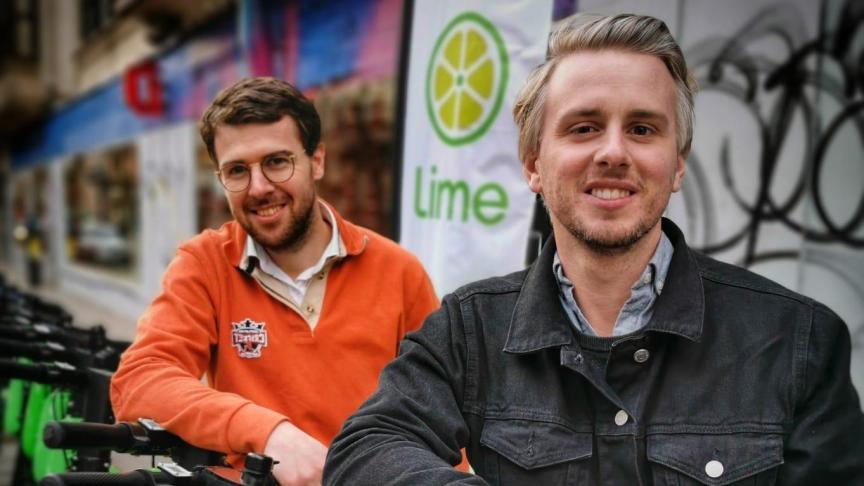 Benjamin Barnathan, general manager Benelux de Lime, et Romain Dekeyser, directeur des opérations en Belgique de la start-up californienne.