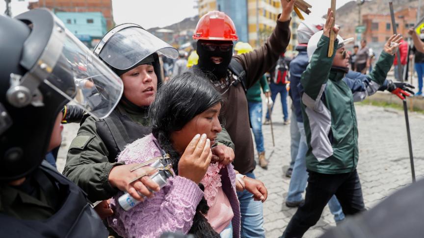 La capitale La Paz s’était transformée ce lundi, en terrain d’affrontements entre supporters et opposants à Evo Morales.