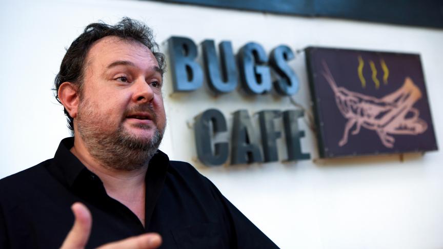 Le cofondateur du «
Bug Café
» Davy Blouzard.