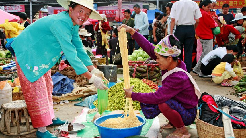 Le marché de Ginghong.