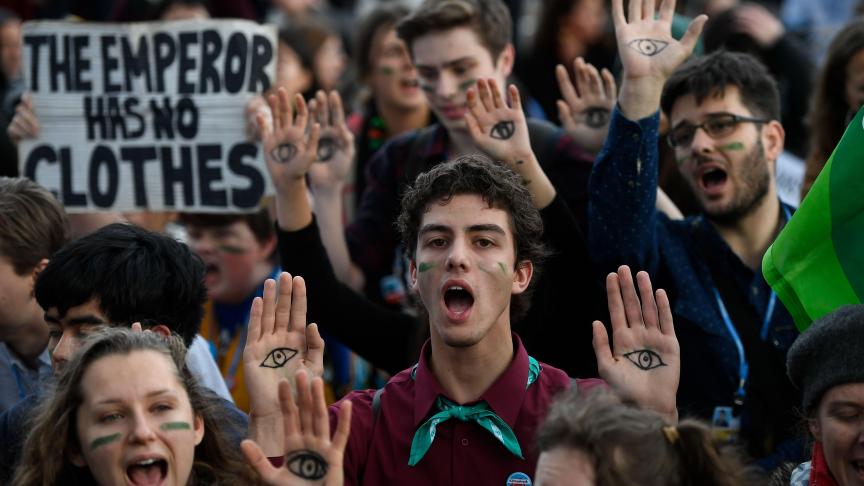 Les manifestants à Madrid ce dimanche, au dernier jour du sommet sur le climat.