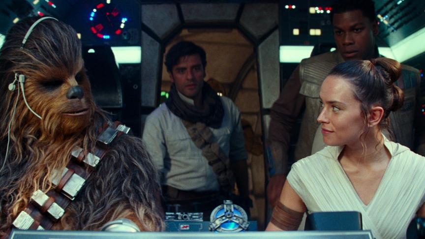 Chewbacca (Joonas Suotamo), Poe Dameron (Oscar Isaac), Rey (Daisy Ridley) et Finn (John Boyega).