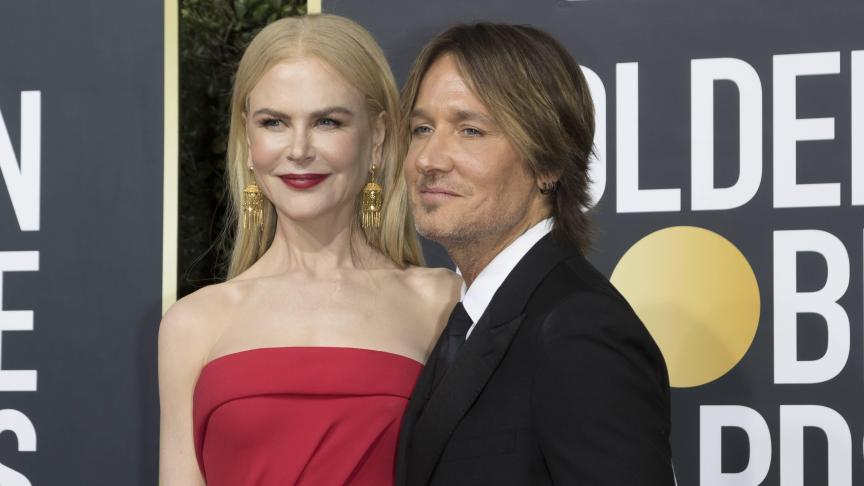 Nicole Kidman et son mari Keith Urban, lors des Golden Globes le 5 janvier dernier à Los Angeles.
