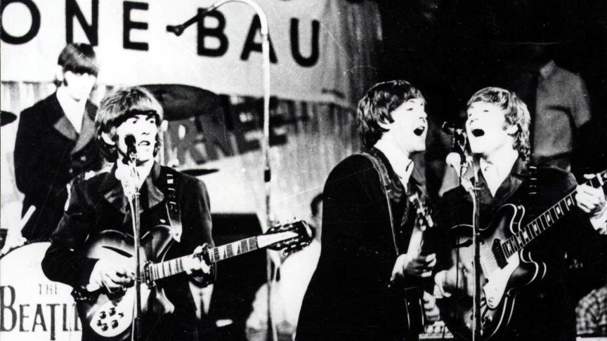 John Lennon, Paul McCartney, George Harrison et Ringo Starr en concert au Circus Krone, Munich.