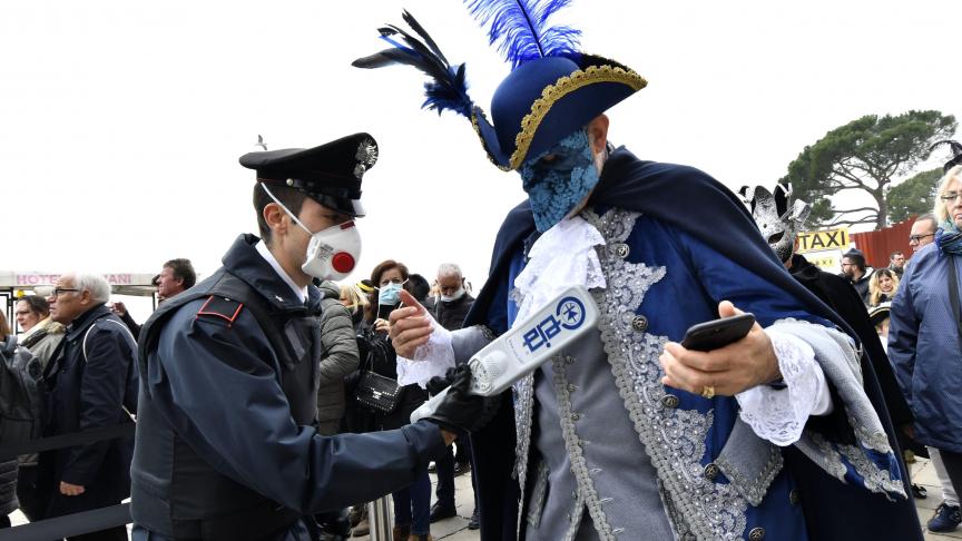 Le carnaval de Venise, annulé en raison du virus qui effraie le nord de l’Italie.