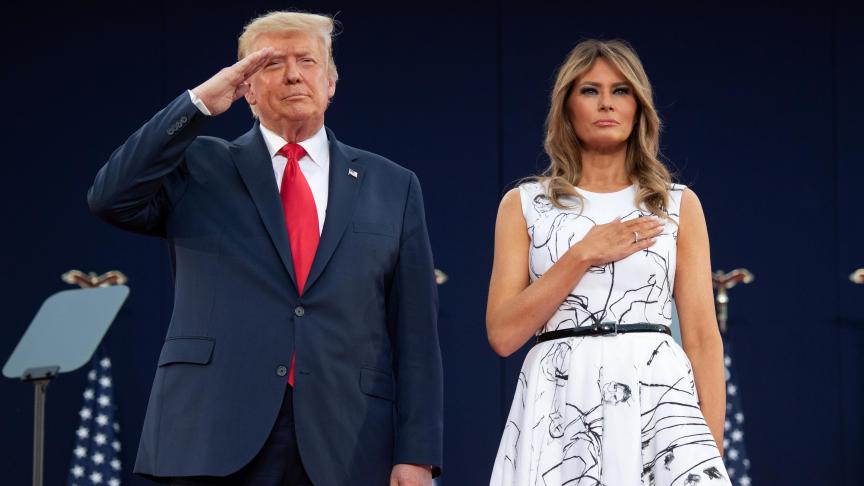 Donald et Melania Trump au Mont Rushmore pour les festivités du 4 juillet.
