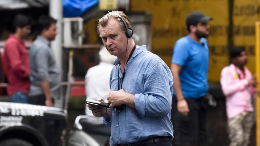 Christopher Nolan sur le tournage de «
Tenet
», en Inde.