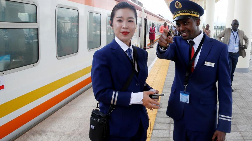 La ligne de chemin de fer à grande vitesse «
Standard Gauge Railway
», au Kenya, est l’un des grands travaux d’infrastructure menés par la Chine sur le sol africain.