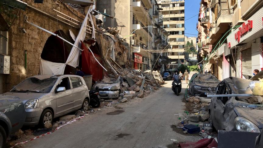 Le quartier Mar Mikhael figure parmi les plus touchés par l’explosion.