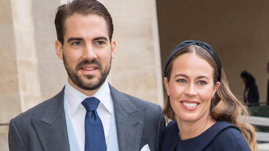 Le prince Philippos de Grèce au côté de sa future épouse, Nina Flohr, fille unique de l’homme d’affaires suisse Thomas Flohr.