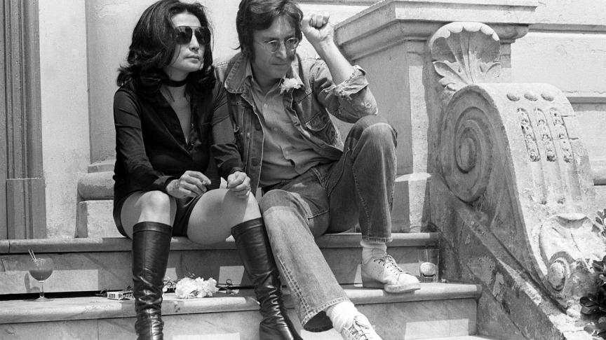 John Lennon et sa femme Yoko Ono