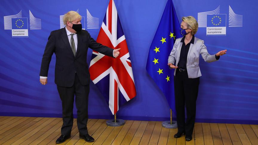 Boris Johnson, le Premier ministre britannique, et Ursula von der Leyen, la présidente de la Commission européenne