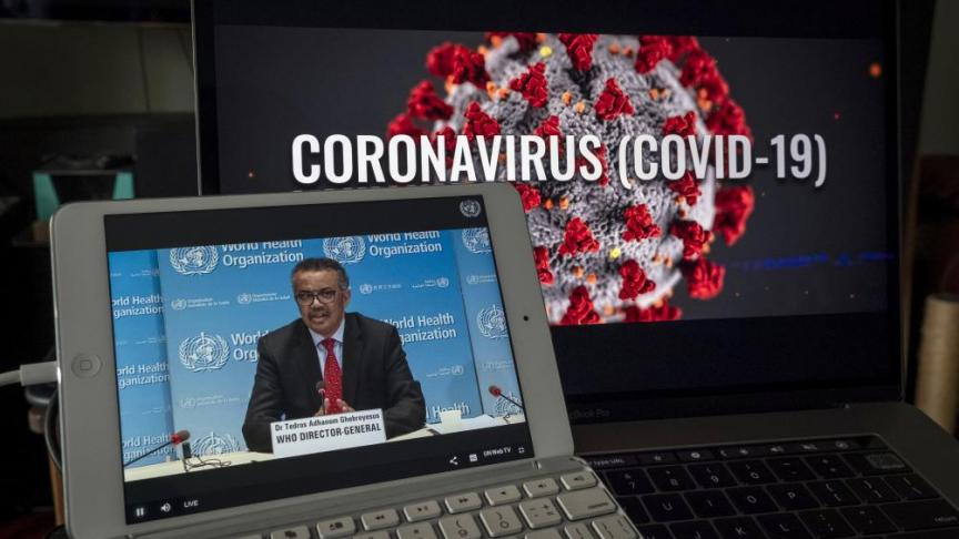 Tedros Adhanom Ghebreyesus, Directeur général de l'Organisation mondiale de la santé (OMS), organise une séance d'information virtuelle sur la pandémie de COVID-19 le 22 mai 2020.