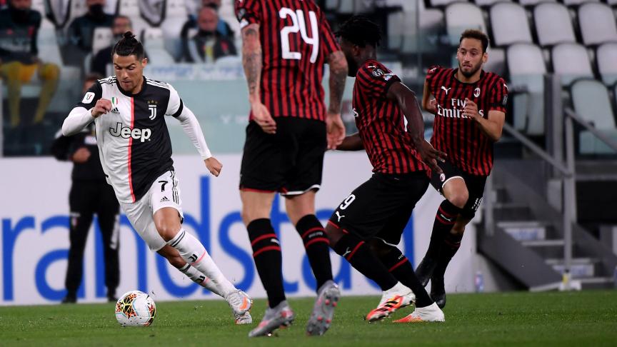 Cristiano Ronaldo en action contre l’AC Milan la saison dernière
