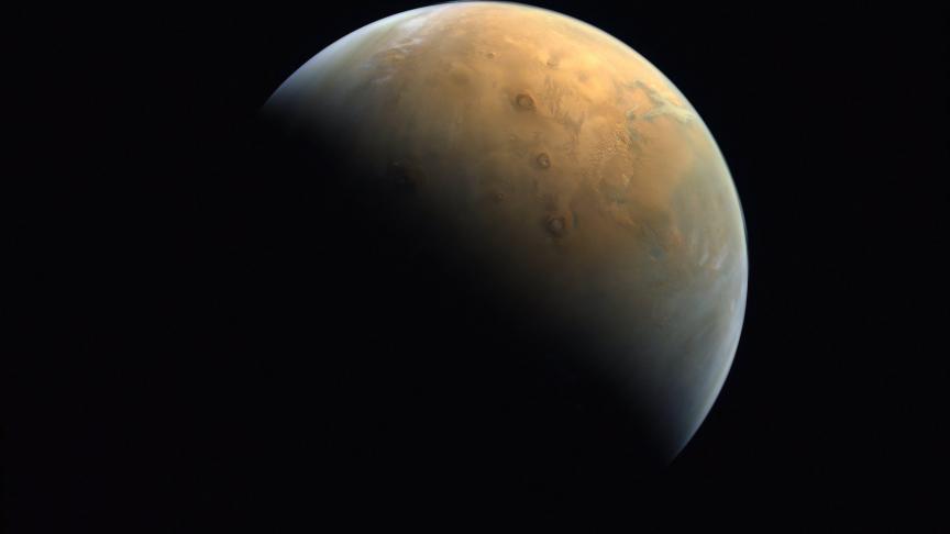 Première image de Mars envoyée par la sonde Hope, a annoncé l’agence spatiale des Emirats Arabes Unis.