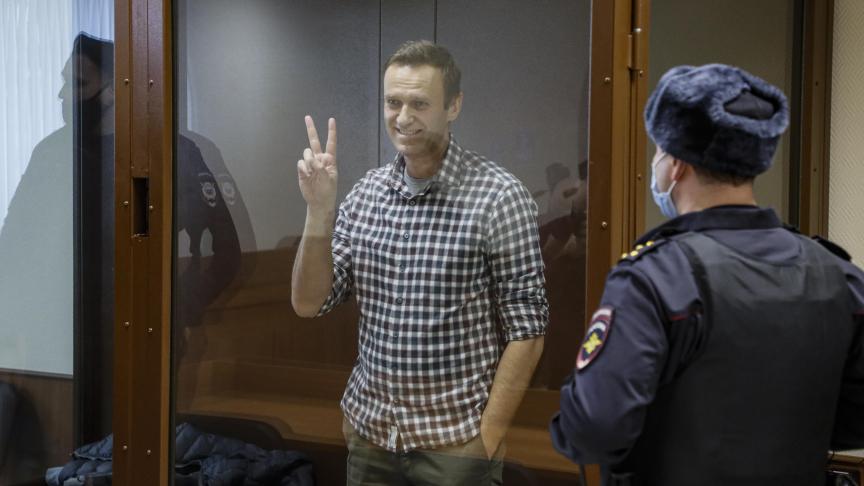 Alexeï Navalny lors d’une comparution devant le tribunal, le 20 février dernier à) Moscou: sa santé, depuis lors, se serait dégradée en prison.