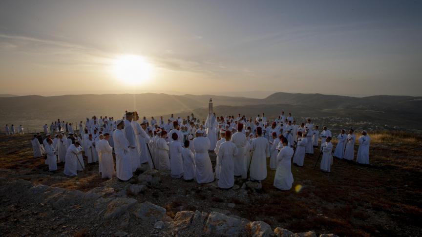 Une célébration sur le mont Gerizim à Naplouse en Palestine, lors du Pessa’h.