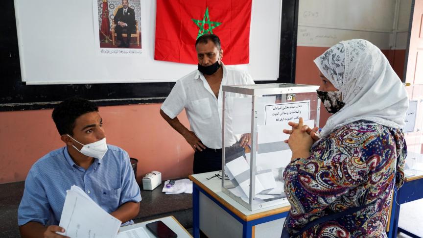 Un bureau de vote à Casablanca ce 8 septembre. La participation aux élections a été de 50,35%, selon les chiffres officiels.