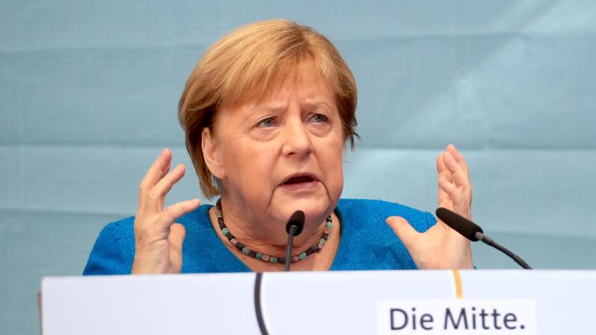 Dernier meeting d’Angela Merkel avec les élections en Allemagne.
