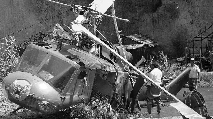 L’hélicoptère de «Twilight Zone», qui a causé la mort de l’acteur Vic Morrow et de deux enfants.
