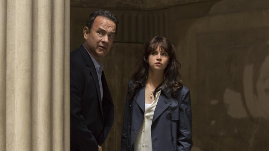 Tom Hanks dans le rôle du spécialiste Robert Langdon, aux cotés de Felicity Jones.