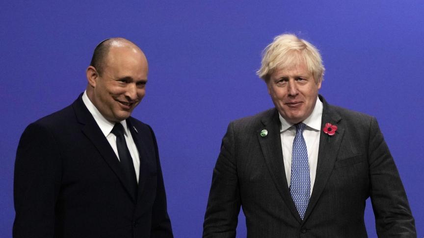 Le Premier ministre israélien Naftali Bennett et son homologue britannique Boris Johnson.
