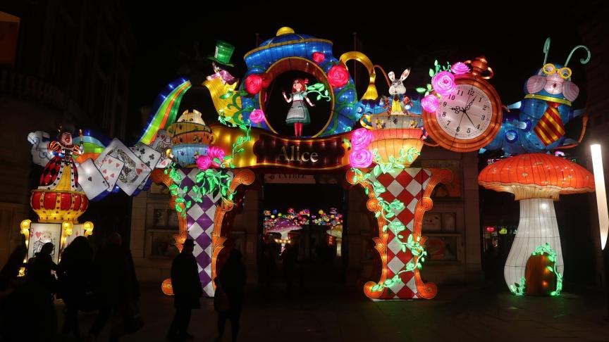 Sixième édition du festival de lumière de Chine, intitulé « Alice au pays des merveilles », au zoo d’Anvers.