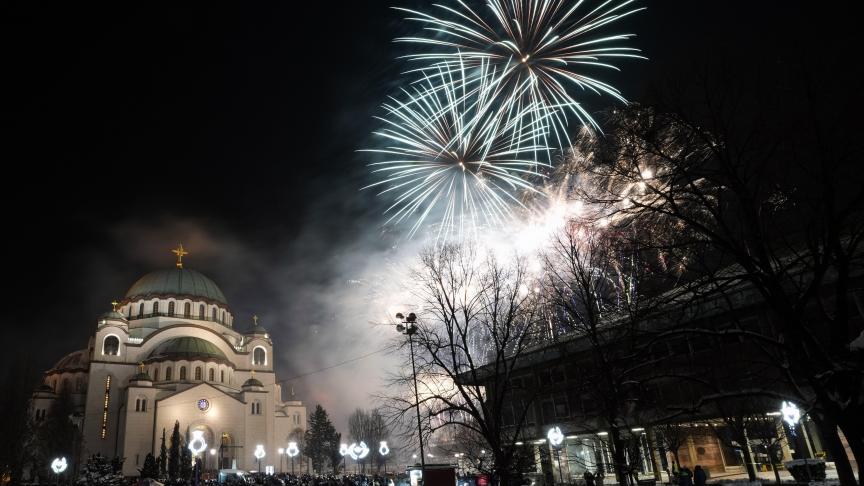 Nouvel an orthodoxe à Belgrade, en Serbie.