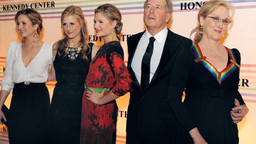 Meryl Streep, son époux et leurs filles.