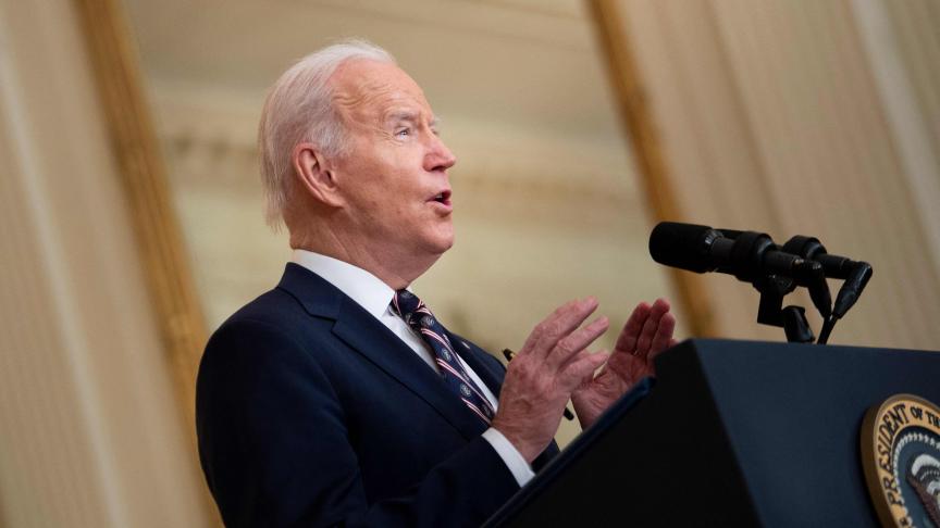 Le président Joe Biden s’exprime à la Maison Blanche à propos de la situation en Ukraine.