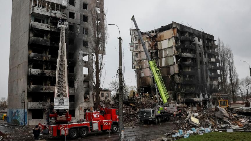 A Bordyanka, à vue d’œil, la moitié des bâtiments sont touchés.