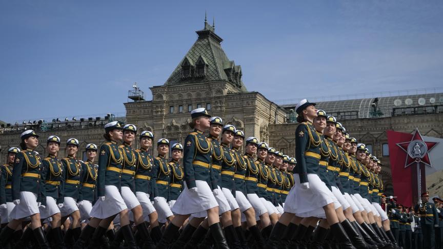 Une répétition générale du défilé militaire du jour de la Victoire à Moscou.