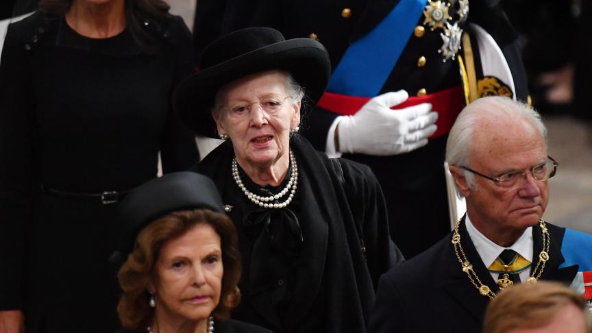 La reine Margrethe du Danemark, aux funérailles de la reine Elizabeth II, lundi 19 septembre.