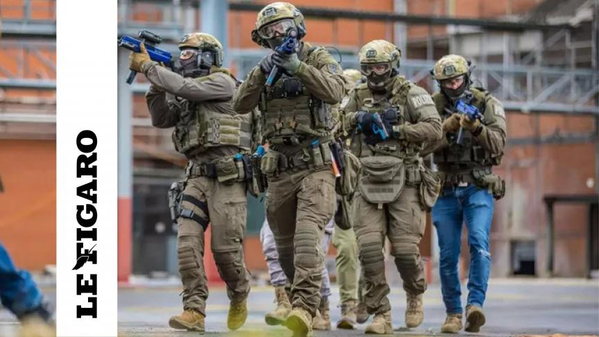 Des unités antiterroristes lors de l’entraînement organisé par Europol début mars.