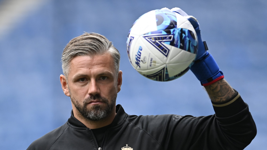 GLASGOW, SCOTLAND - AUGUST 8 : Logan Bailly  during practice session prior as the match of UEFA Champions League qualifications third round second leg between R.Union St Gilles and Glasgow Rangers Fc on August 08, 2022 in Glasgow , Scotland, 08/08/2022 ( Photo by Philippe Crohet/ Photonews