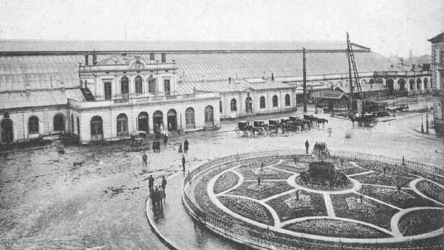 La gare de Courtrai, avant 1940.