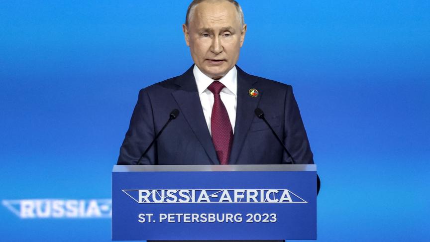 Vladimir Poutine lors du sommet Russie-Afrique.