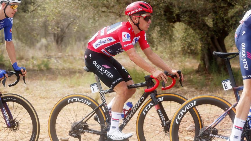 Le Belge Remco Evenepoel en action lors de la 5e étape de l'édition 2023 de la Vuelta.