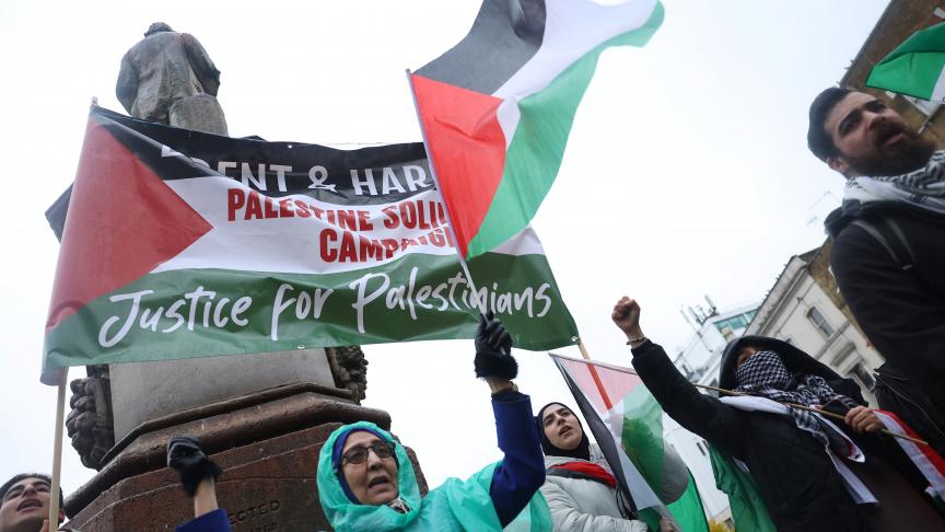 Manifestation pro-palestinienne à Londres.