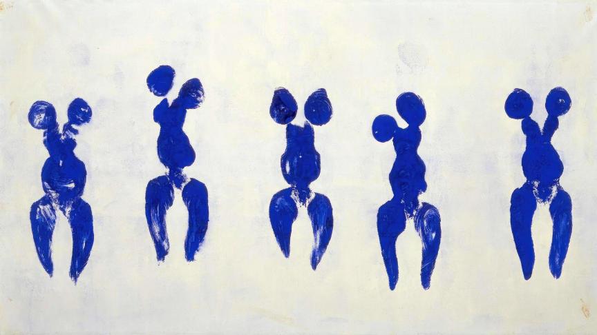 «ANT 82, anthropométrie de l’époque bleue», 1960. Des empreintes de corps de femmes nues et le bleu légendaire d’Yves Klein.