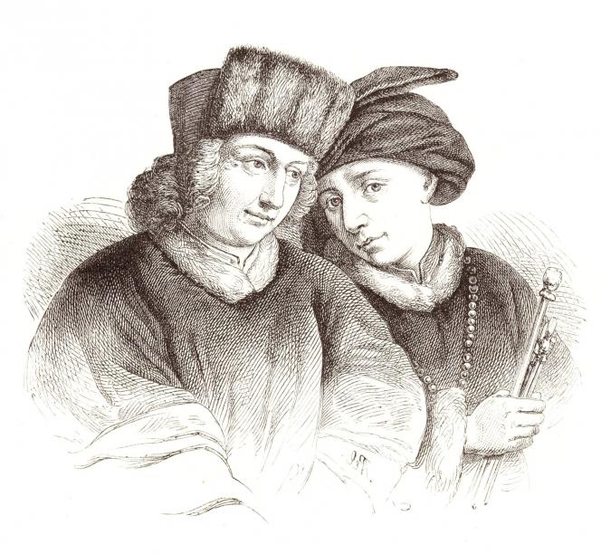 Les frères Hubert et Jean Van Eyck. Au premier on commanda l’œuvre, le deuxième l’exécutera en raison du décès de son frère.